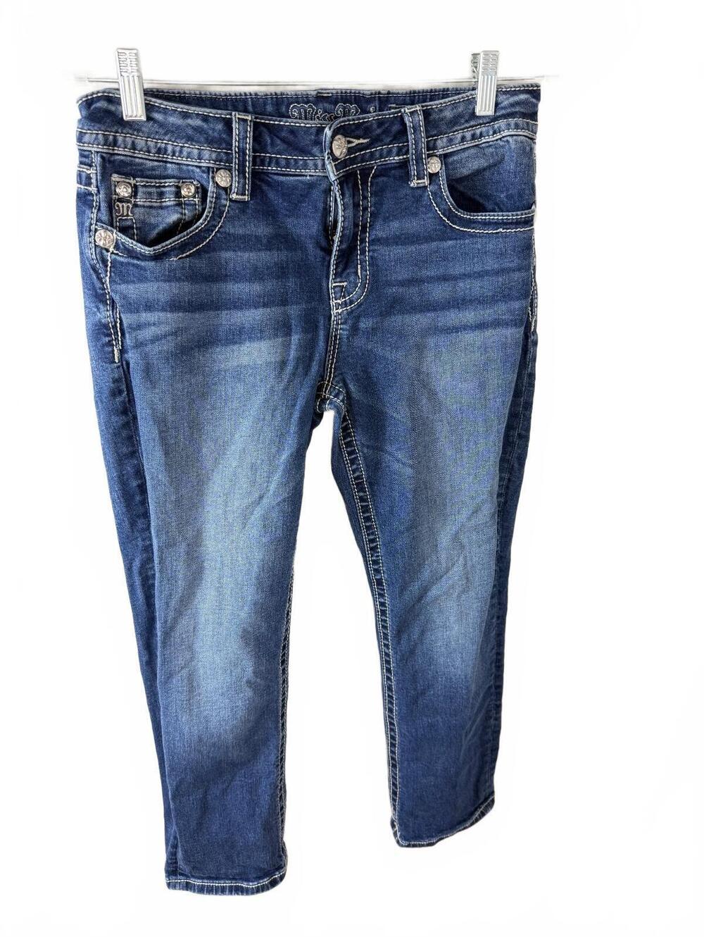 Miss Me Women's Blue Embroidered Pocket Skinny Jeans Size 29